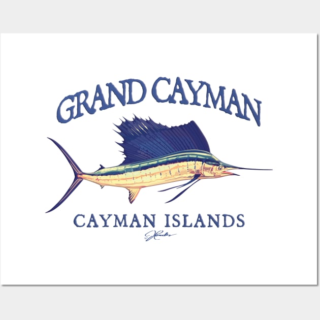 Grand Cayman, Cayman Islands, Vintage Sailfish Wall Art by jcombs